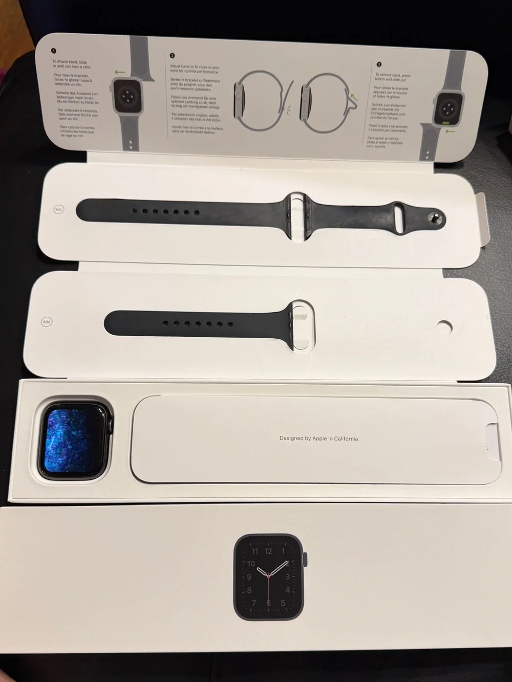 Apple Watch (Black) SE 1st Generation 44mm GPS Smartwatch with Fitness Tracking